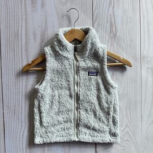 Patagonia Los Gatos Girls Size 4T Sherpa Pile Fleece Fuzzy Vest Gray